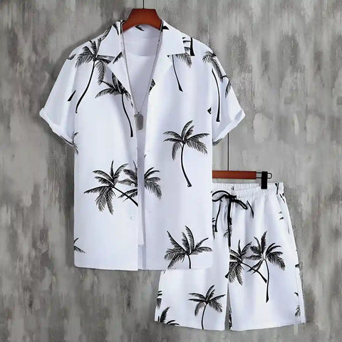 Stessil-Set di Camicia Hawaiana e Pantaloncini con Coulisse da Uomo